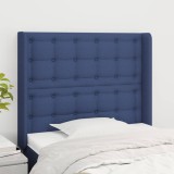 VidaXL Tăblie de pat cu aripioare, albastru, 83x16x118/128 cm, textil