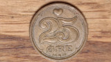 Danemarca - moneda de colectie bronz - 25 ore 1991 semnatura LG&hearts;JP - superba!, Europa