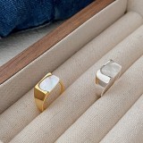 Cumpara ieftin Inel Statement din Argint 925 , Model Geometric cu Incrustatie din Sidef Natural (Mother of Pearl)