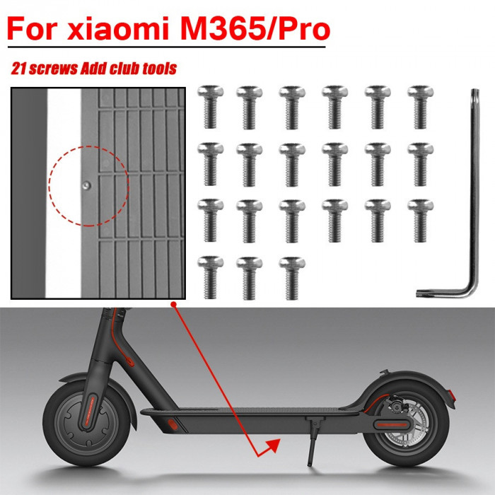 Set 21 suruburi + inbus capac baterie acumulator trotineta Xiaomi M365 / Pro