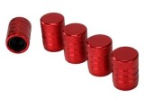 Cumpara ieftin Capace de supapa din aluminiu cu insertie filetata din plastic, set 5 bucati, rosii
