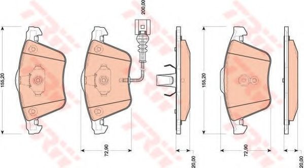 Set placute frana,frana disc AUDI TT Roadster (8J9) (2007 - 2014) TRW GDB1809