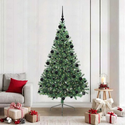 vidaXL Pom de Crăciun artificial pre-iluminat Verde 210 cm PVC 3397025 foto