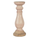 Set 2 sfesnice lumanari ceramica roz 14x36 cm