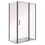 Cumpara ieftin Cabină de duș pătrată Triton Black cu o singură ușă și acoperire Nano 120x80x190 cm