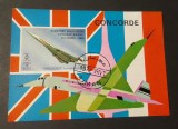 Coliță filatelică Ajman &ndash; Concorde, avion supersonic Air France &amp; BOAC, ștampilată -A40