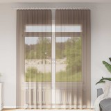 vidaXL Perdele Voile cu buzunare pentru bare 2 buc maro deschis 4102225