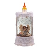Lumanare din plastic, cu muzica, inger, incarcare prin USB, 12x25cm