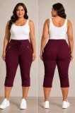 Pantalon Trei Sferturi Bordo - 60Marimea
