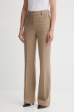 Fracomina pantaloni din l&acirc;nă culoarea bej, drept, high waist, FR25WVA014W80501