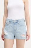 Tommy Jeans pantaloni scurți jeans uni, high waist, DW0DW20095