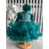 Cumpara ieftin Rochita botez Anne verde smarald - DPH26