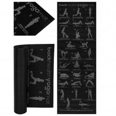 Saltea yoga, imprimeu 28 pozitii Pilates, antiderapanta, PVC moale foto