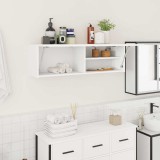 vidaXL Dulap Perete Baie, Alb, 100x25x30 cm, Lemn Prelucrat - Spatiu Depozitare, Design Practic