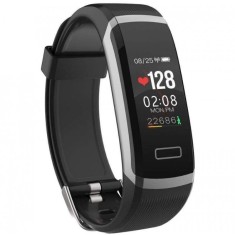 Bratara Techstar&reg; Fitness GT101 Silver-Black, IPS, Bluetooth 4.0, Monitorizare Cardiaca, Somn, Activitati