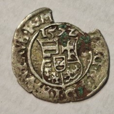 Ungaria 1 denar 1572 / Kb argint Maximilian ll