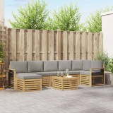 vidaXL Set de canapele de exterior 8 pcs Alb și gri deschis 3392246