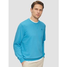 s.Oliver Bluza simpla barbati din amestec de bumbac si viscoza, Regular fit, Albastru deschis, S