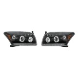 Set faruri tuning Dodge Caliber (PK) 06.2006-2013 BestAutoVest partea Dreapta+Stanga H1+H1, transparent-negru, tip USA, reglare manuala