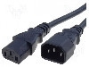 Cablu alimentare AC, 2m, 3 fire, culoare negru, IEC C13 mama, IEC C14 tata, SCHURTER - 6007.0214