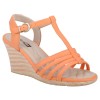Sandale Dama Comfort Flex Caramel Peach, Marimea 37, Toc Ortopedic 8cm, Casual, Material Sintetic