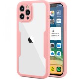 Husa max defence pentru samsung galaxy a52 5g, bumper roz, fata dubla transparenta, protectie antisoc full 360 ( fata, spate, margini ), flippy