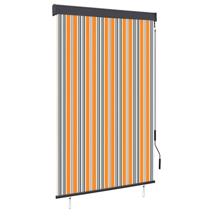 Jaluzea tip rulou de exterior, galben și albastru, 120 x 250 cm