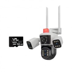 Camera de supraveghere cu 4 camere, 16MP, HexaEye CCTV