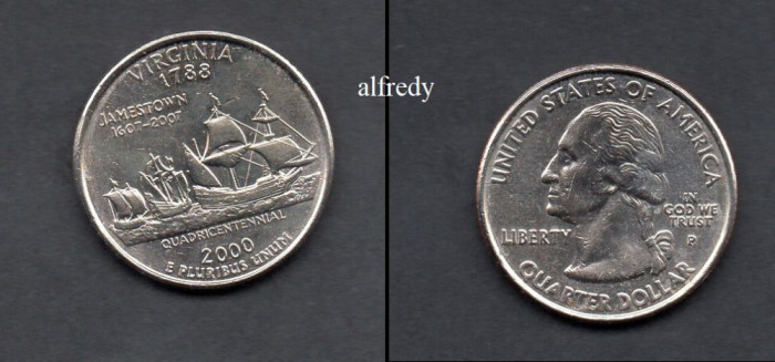 SUA 2000 Quarter, 25 Centi, Virginia, P