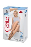 Șosete Scurte 1/2 Damă Lycra, Tension 20 Den, Bronz, 36-39 (23-25)