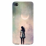 Husa silicon pentru Apple Iphone 4 / 4S, Alone Woman Cgi Hd K