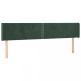 Cumpara ieftin Tablie de pat cu aripioare verde inchis 163x16x78/88 cm catifea
