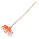 GREBLA PLASTIC CU MANER LEMN 120CM / 23 DINTI