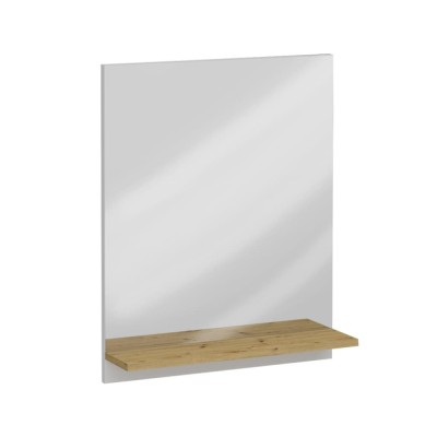 FMD Oglindă cu raft montată pe perete, stejar, 54,5x13,5x67,5 cm 444220 foto