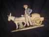 BIBELOU VECHI ,,NEGUSTOR DE VIN,,-portelan fin-NEGUSTOR CU CARUL TRAS DE MAGAR,Made in Romania-bibelou vintage
