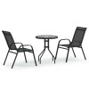 Set mobilier bistro de gradina, 3 piese, negru