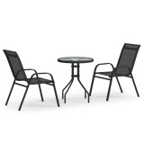 Cumpara ieftin Set mobilier bistro de gradina, 3 piese, negru