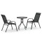 Set mobilier bistro de gradina, 3 piese, negru