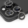 Protectie Camere iPhone 16 Pro / 16 Pro Max, Sticla Securizata 9H, Negru Titan cu Sclipici, Set 2 Buc.