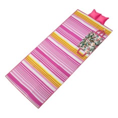Rogojina plaja cu perna gonflabila in dungi,fucsia,180x86 cm