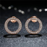 Cercei din argint cu Cerculet si Cristale Rose/Roz ARG407E, Argintboutique