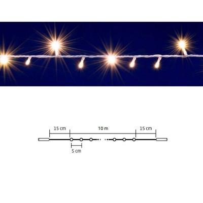 Ghirlanda luminoasa, 200 led-uri, legare in serie, 10 metri, ip44 sursa lumina foto