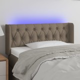 VidaXL Tăblie de pat cu LED, gri taupe, 103x16x78/88 cm, textil 3123566