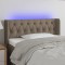 vidaXL Tăblie de pat cu LED, gri taupe, 103x16x78/88 cm, textil 3123566