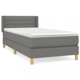 Cumpara ieftin Pat box spring cu saltea, gri inchis, 80x200 cm, textil