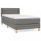 Pat box spring cu saltea, gri inchis, 80x200 cm, textil