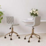 Cumpara ieftin Scaune rotative de bucătărie, 2 buc., gri deschis, catifea