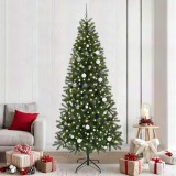vidaXL Brad de Crăciun artificial cu 300 LED Verde 240 cm PE și PVC 3397379