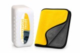 Cumpara ieftin Set curatare geamuri auto cu degresant anti-aburire si laveta microfibra 30x30 cm, galebn gri