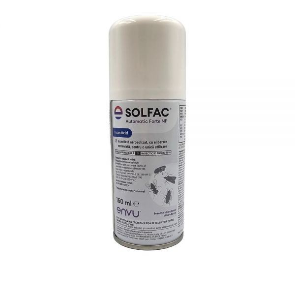 Solfac Automatic Forte NF 150ml insecticid pentru combaterea plosnitelor puricilor gandacilor de bucatarie tantarilor mustelor capuselor moliilor